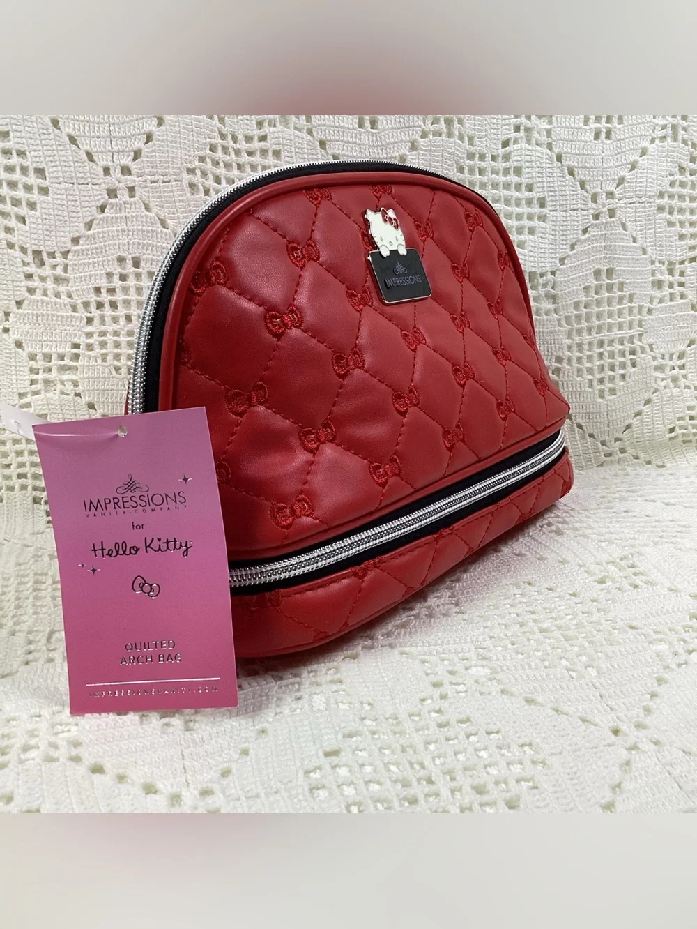 Hello Kitty Quilted Red Impressions Cosmetic Case